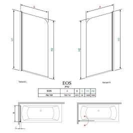 Шторка на ванну Radaway EOS PNJ 70 L